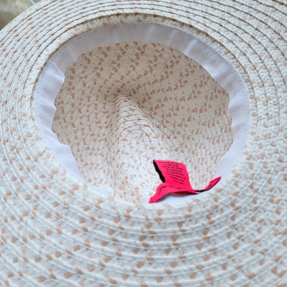 Betsey Johnson | Packable Floral Sun Hat EUC Medium Floppy Brim White & … - Picture 9 of 15